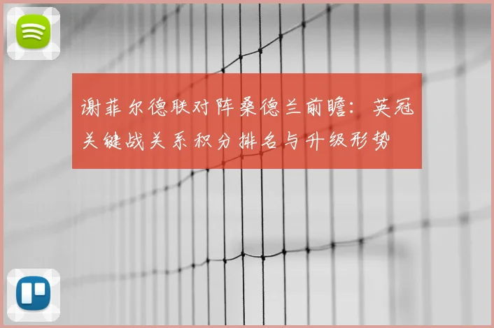 谢菲尔德联对阵桑德兰前瞻：英冠关键战关系积分排名与升级形势